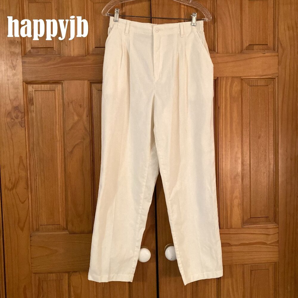 EUC Levi's Travelers Vintage 80s Pants Pleated High Rise Off White M Medium